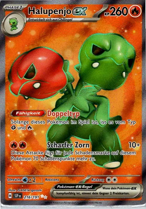 Halupenjo EX (SSP 216) – Pokémon Full Art Karte aus Stürmische Funken Deutsch