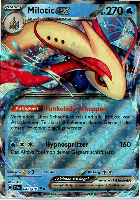 Milotic EX (SSP 042) – Pokémon Karte aus Stürmische Funken Deutsch