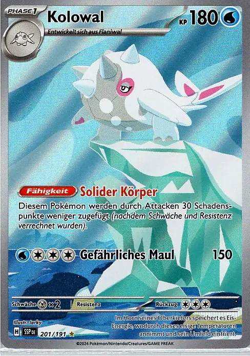 Kolowal (SSP 201) – Pokémon Illustration Karte aus Stürmische Funken Deutsch