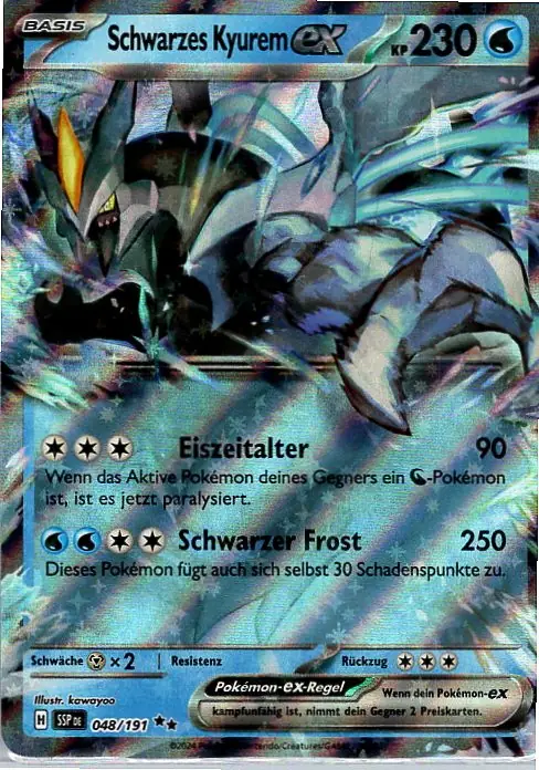 Schwarzes Kyurem EX (SSP 048) – Pokémon Karte aus Stürmische Funken Deutsch